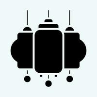 Icon Lantern. related to Chinese New Year symbol. glyph style. simple design editable vector