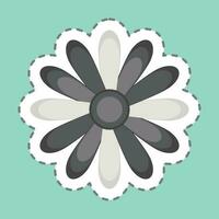 Sticker line cut Dahlia. related to Flowers symbol. simple design editable. simple illustration vector