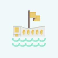 Icon USS Arizona Memorial. related to Hawaii symbol. flat style. simple design editable. vector