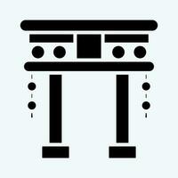 Icon Torii Gate. related to Chinese New Year symbol. glyph style. simple design editable vector