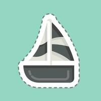 Sticker line cut Sailing. related to Hawaii symbol. simple design editable. vector