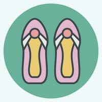 Icon Sandals. related to Hawaii symbol. color mate style. simple design editable. vector