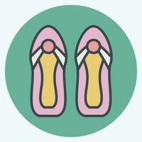 Icon Sandals. related to Hawaii symbol. color mate style. simple design editable. vector