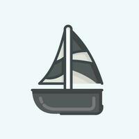 Icon Sailing. related to Hawaii symbol. doodle style. simple design editable. vector