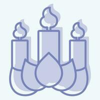 Icon Candle. related to Chinese New Year symbol. two tone style. simple design editable vector