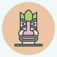 Icon Hawaiian Statue. related to Hawaii symbol. color mate style. simple design editable. vector