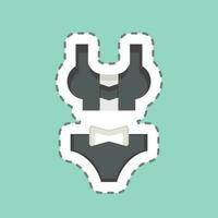 Sticker line cut Bikini. related to Hawaii symbol. simple design editable. vector
