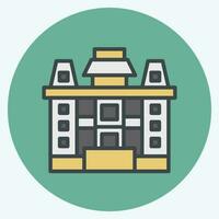 Icon Iolani Place. related to Hawaii symbol. color mate style. simple design editable. vector