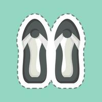 Sticker line cut Sandals. related to Hawaii symbol. simple design editable. vector