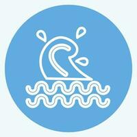 Icon Wave. related to Hawaii symbol. blue eyes style. simple design editable. vector