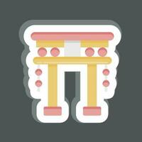 pegatina torii puerta. relacionado a chino nuevo año símbolo. sencillo diseño editable vector