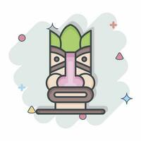 Icon Hawaiian Statue. related to Hawaii symbol. comic style. simple design editable. vector