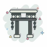 icono torii puerta. relacionado a chino nuevo año símbolo. cómic estilo. sencillo diseño editable vector