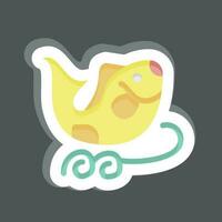 Sticker Fishes. related to Chinese New Year symbol. simple design editable vector