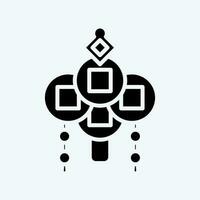 Icon Amulet. related to Chinese New Year symbol. glyph style. simple design editable vector