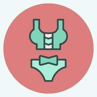 Icon Bikini. related to Hawaii symbol. color mate style. simple design editable. vector