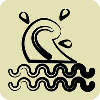 Icon Wave. related to Hawaii symbol. hand drawn style. simple design editable. vector