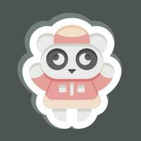 pegatina panda. relacionado a chino nuevo año símbolo. sencillo diseño editable vector