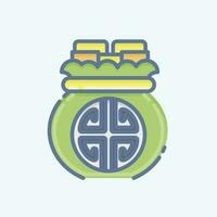 Icon Money Bag. related to Chinese New Year symbol. doodle style. simple design editable vector