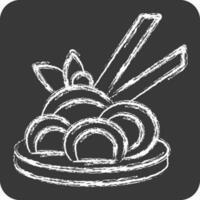 Icon Chinese Noodle. related to Chinese New Year symbol. chalk Style. simple design editable vector