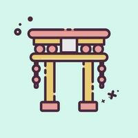 Icon Torii Gate. related to Chinese New Year symbol. MBE style. simple design editable vector