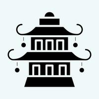 Icon Pagoda. related to Chinese New Year symbol. glyph style. simple design editable vector