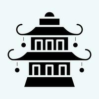 Icon Pagoda. related to Chinese New Year symbol. glyph style. simple design editable vector