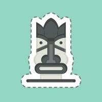 Sticker line cut Hawaiian Statue. related to Hawaii symbol. simple design editable. vector