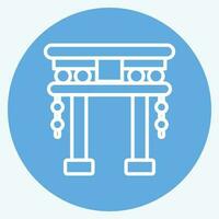 Icon Torii Gate. related to Chinese New Year symbol. blue eyes style. simple design editable vector
