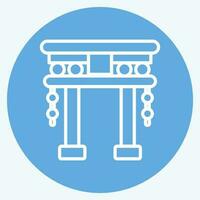 Icon Torii Gate. related to Chinese New Year symbol. blue eyes style. simple design editable vector