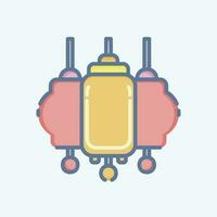 Icon Lantern. related to Chinese New Year symbol. doodle style. simple design editable vector