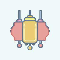 Icon Lantern. related to Chinese New Year symbol. doodle style. simple design editable vector