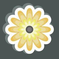 Sticker Zinnia. related to Flowers symbol. simple design editable. simple illustration vector