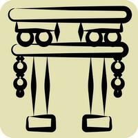 Icon Torii Gate. related to Chinese New Year symbol. hand drawn style. simple design editable vector