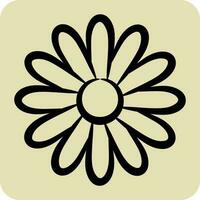 Icon Dahlia. related to Flowers symbol. hand drawn style. simple design editable. simple illustration vector