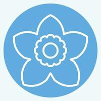 Icon Gardenia. related to Flowers symbol. blue eyes style. simple design editable. simple illustration vector