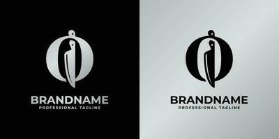 Letter O Knife Logo, Suitable for any business related to knife with O initial. vector