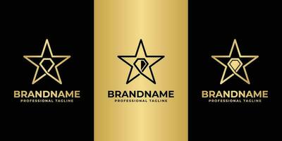 Diamond Star Set Logo, suitable for any  business related Diamond and Star. vector