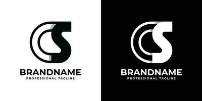 logotipo de monograma de letra cs, adecuado para cualquier negocio con iniciales cs o sc. vector