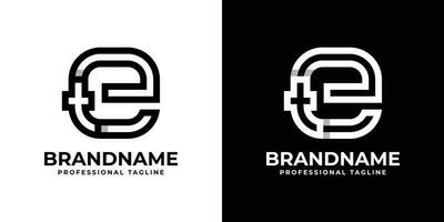 Letter ET or TE Monogram Logo, suitable for any business with ET or TE initials vector