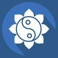 Icon Yin Yang. related to Chinese New Year symbol. long shadow style. simple design editable vector