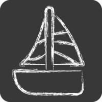 Icon Sailing. related to Hawaii symbol. chalk Style. simple design editable. vector