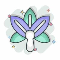 Icon Orchid. related to Flowers symbol. comic style. simple design editable. simple illustration vector