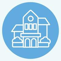 Icon Bishop Museum. related to Hawaii symbol. blue eyes style. simple design editable. vector