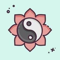 Icon Yin Yang. related to Chinese New Year symbol. MBE style. simple design editable vector