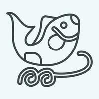 Icon Fishes. related to Chinese New Year symbol. line style. simple design editable vector