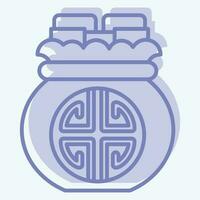 Icon Money Bag. related to Chinese New Year symbol. two tone style. simple design editable vector