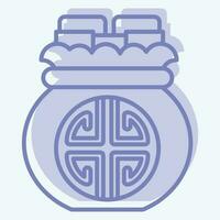 Icon Money Bag. related to Chinese New Year symbol. two tone style. simple design editable vector