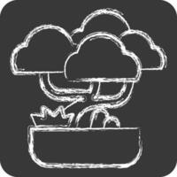 Icon Bonsai. related to Chinese New Year symbol. chalk Style. simple design editable vector