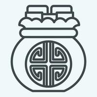 Icon Money Bag. related to Chinese New Year symbol. line style. simple design editable vector